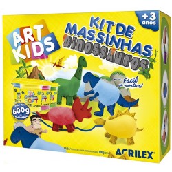 ART KIDS KIT DE PLASTILINA ACRILEX "Dinosaurios 600gr." (40048)