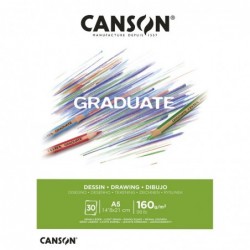 BLOC GRADUATE DESSIN A5-14,8x21 (30HJ) 160gr. CANSON