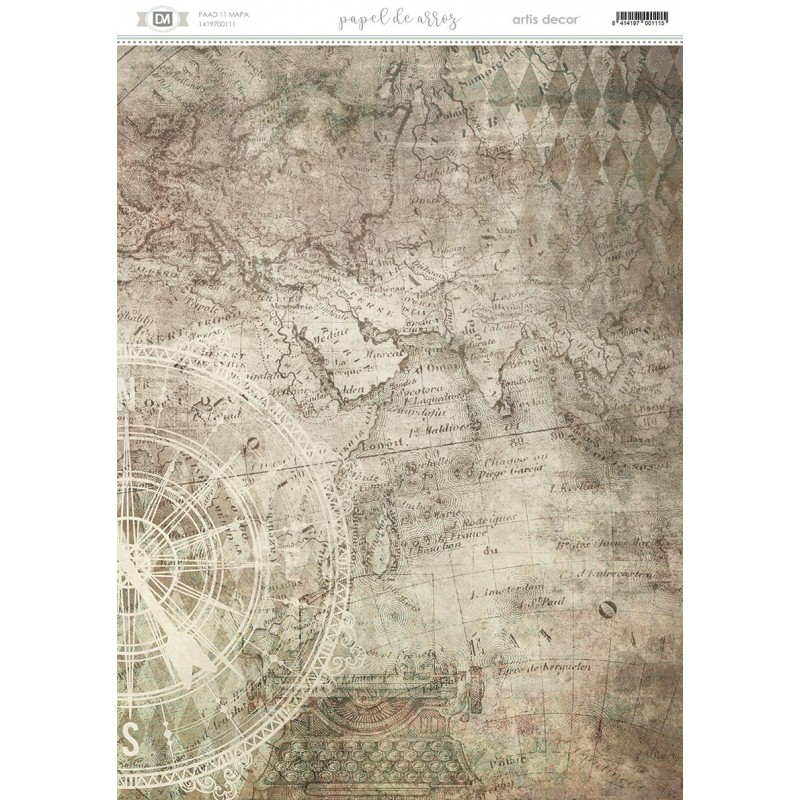 Papel de arroz fondo mapa antiguo.