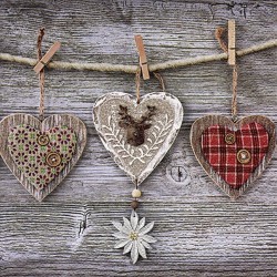 Rustic Hearts with Edelweiss