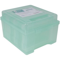 SET Caja contenedora Mint 21,4x21,9x16,5cm +3 Mint+3 Transparentes 19,5x14,5x3cm