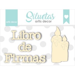 CIRIOS Y TEXTO "LIBRO DE FIRMAS" 4 PZAS.